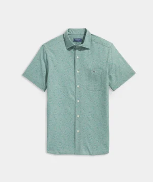 Vineyard Vines Abe Pieciak Fishing Lures Short-Sleeve Performance Shirt Lures Micro - Sage Olive Sale