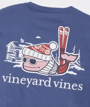 Vineyard Vines Après Ski Whale Long-Sleeve Pocket Tee Moonshine Fashion