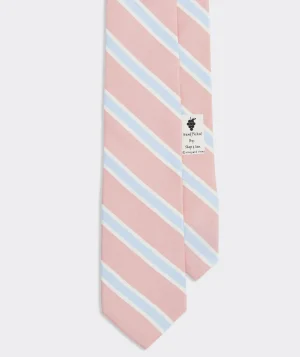 Vineyard Vines Bedford Stripe Silk Tie Pink Blossom Flash Sale
