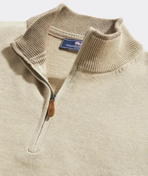 Vineyard Vines Boathouse Tipped Quarter-Zip Oatmeal Heather Online
