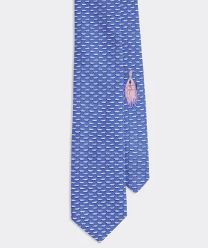 Vineyard Vines Bonefish Printed Tie Hull Blue New