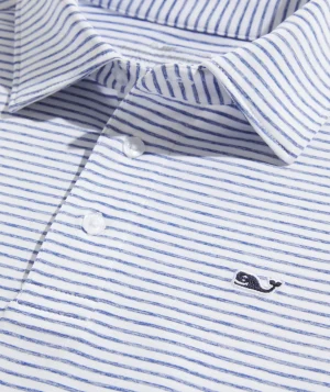 Vineyard Vines Boys' Bradley Stripe Sankaty Polo Stripe White/Tejeda Store