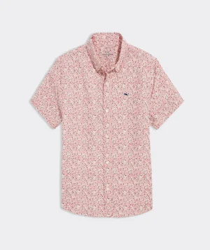 Vineyard Vines Boys' Cotton Short-Sleeve Tropical Shirt Tiny Floral - Cayman Cheap