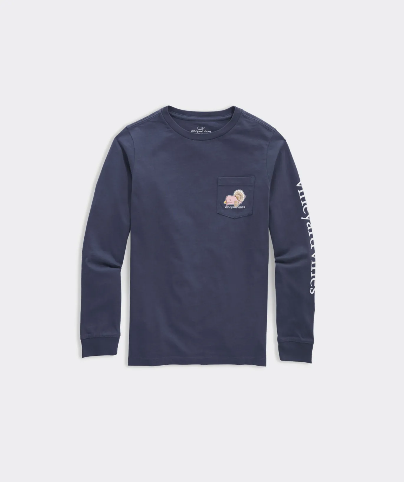 Vineyard Vines Boys' Glow-In-The-Dark Holiday Lights Whale Long-Sleeve Tee Medium Gray Heather Clearance