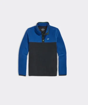 Vineyard Vines Boys' Harbor Fleece Quarter-Snap Fairisle- Naut Navy Shop