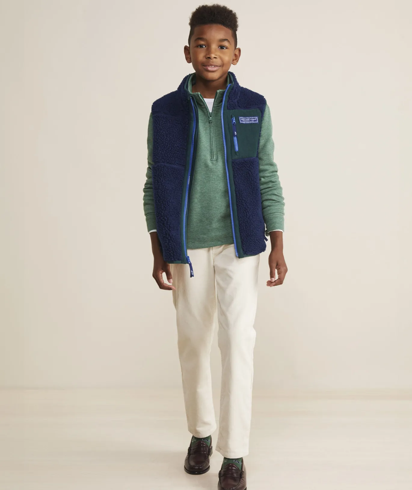 Vineyard Vines Boys' Lightweight Packable Puffer Vest Hull Blue Discount