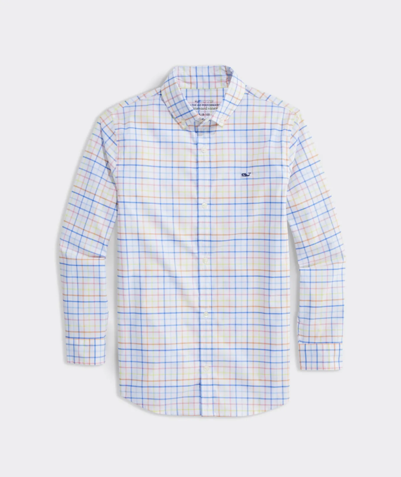 Vineyard Vines Boys' On-The-Go brrr° Tattersall Shirt Boys Jake Blue Shop
