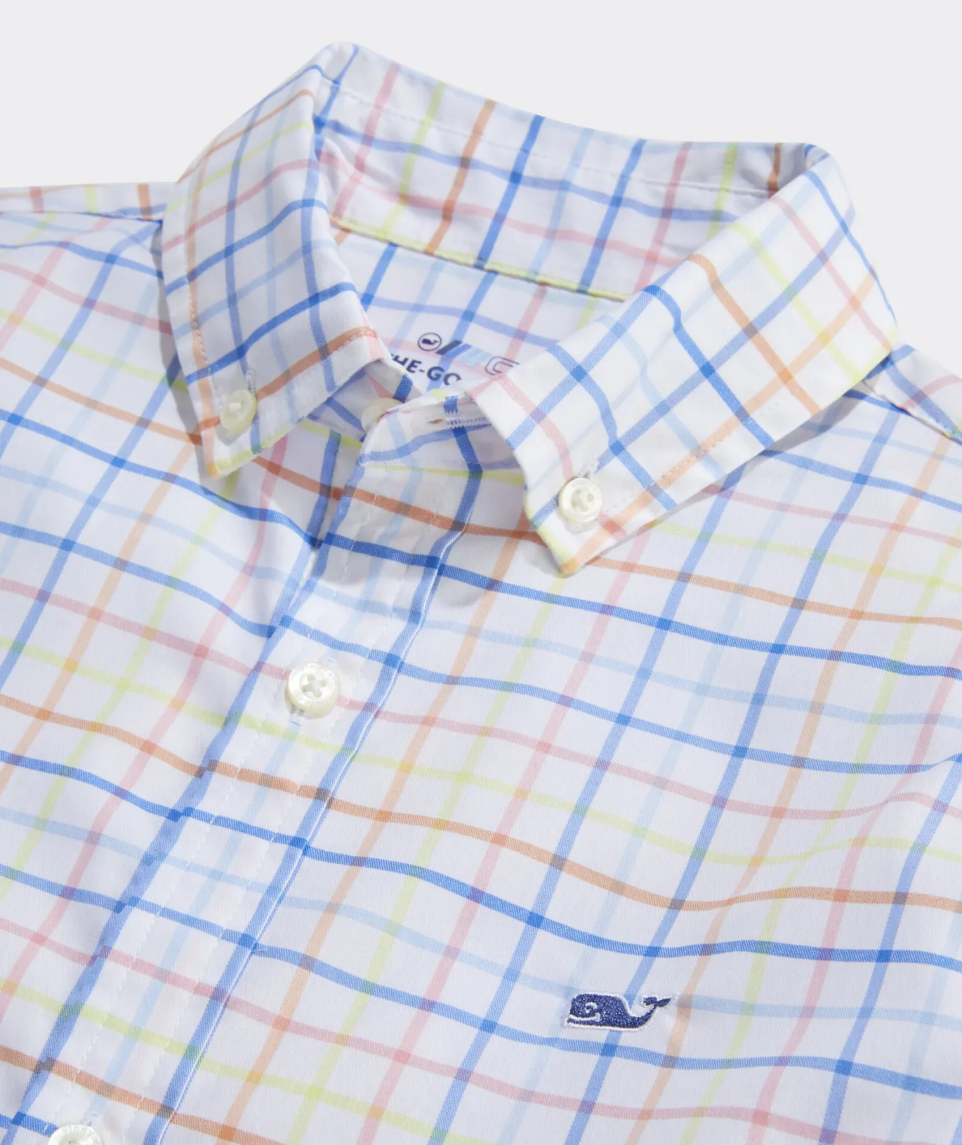 Vineyard Vines Boys' On-The-Go brrr° Tattersall Shirt Boys Jake Blue Shop