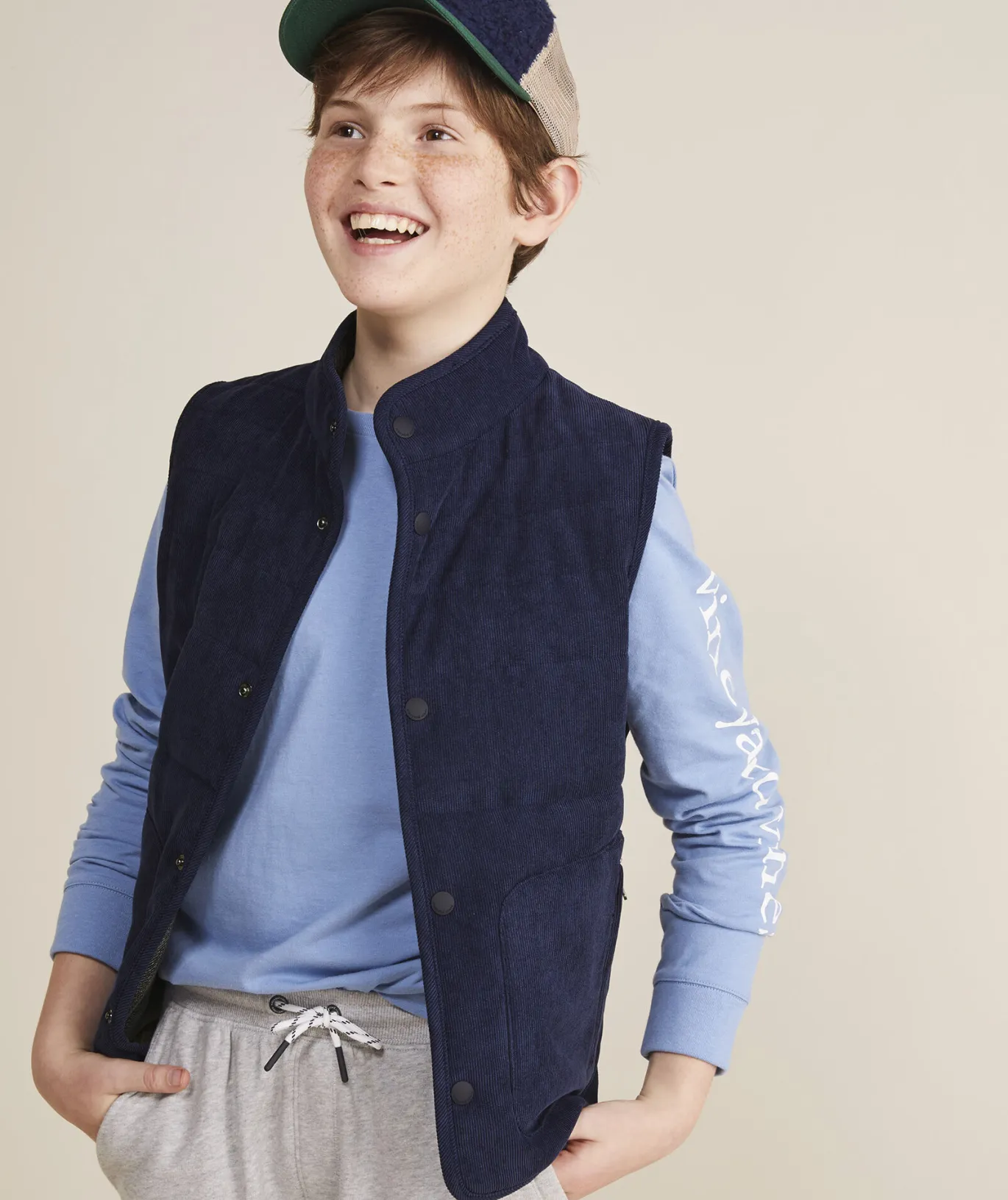 Vineyard Vines Boys' On-The-Go Packable Rain Shell Blue Blazer Cheap