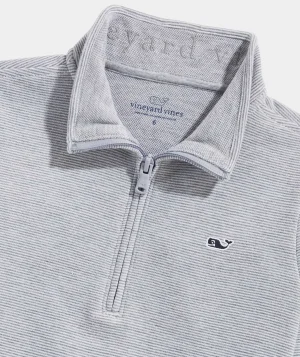 Vineyard Vines Boys' Saltwater Quarter-Zip Pink Cloud Solid Store