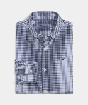 Vineyard Vines Boys' Stretch Flannel Plaid Shirt Pld Turf Green Clearance