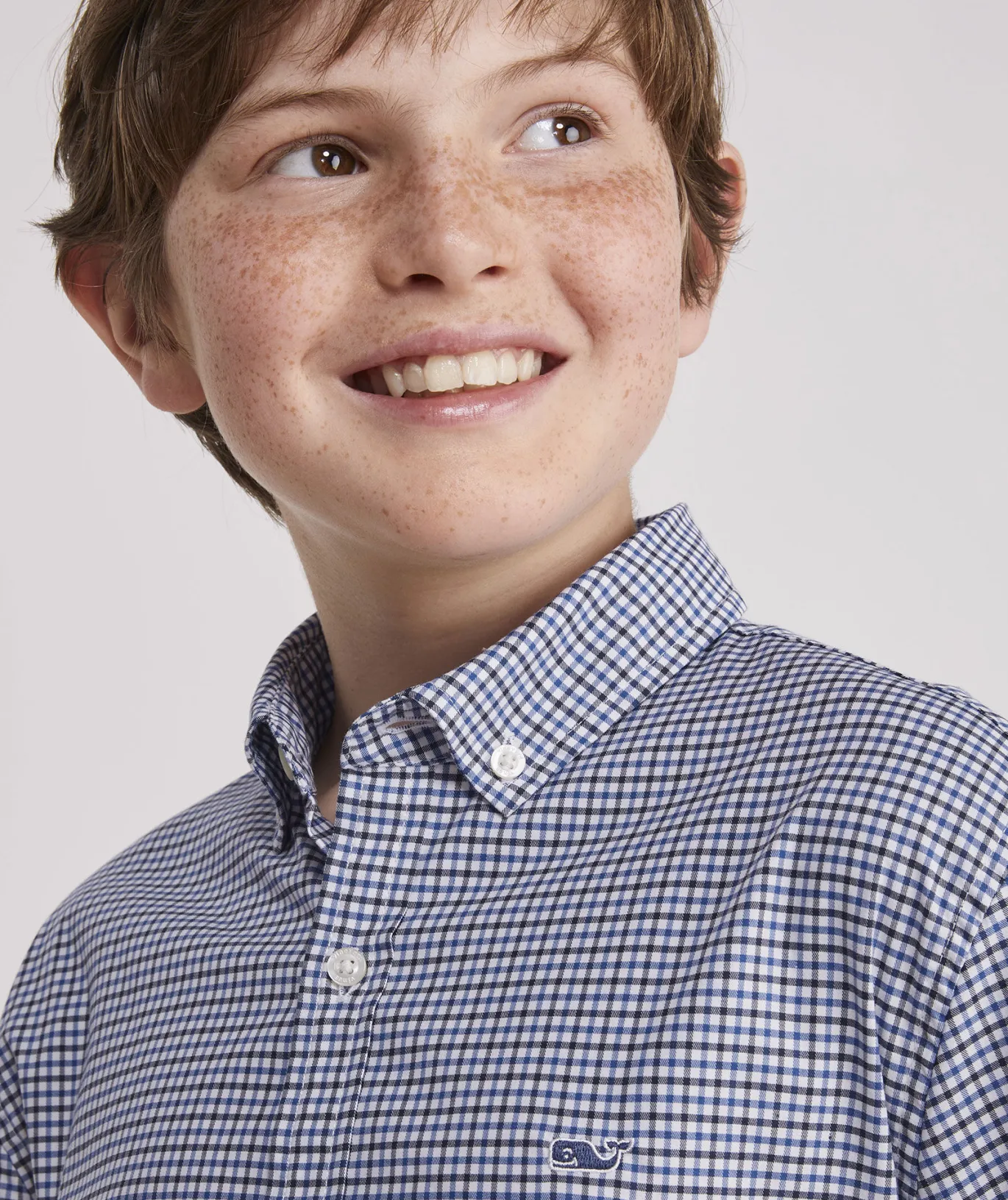 Vineyard Vines Boys' Stretch Flannel Plaid Shirt Pld Turf Green Clearance