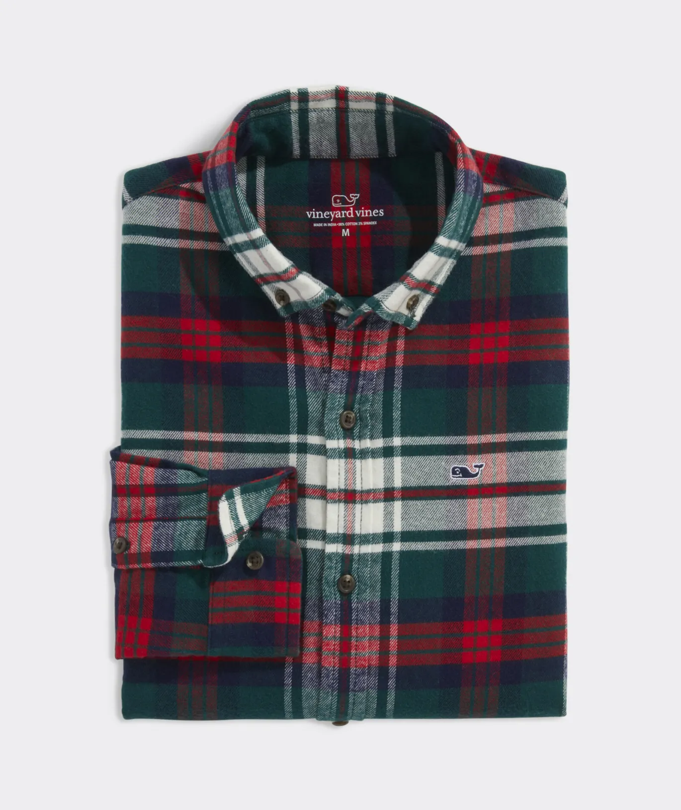 Vineyard Vines Boys' Stretch Flannel Tartan Shirt Red Velvet 2 Store