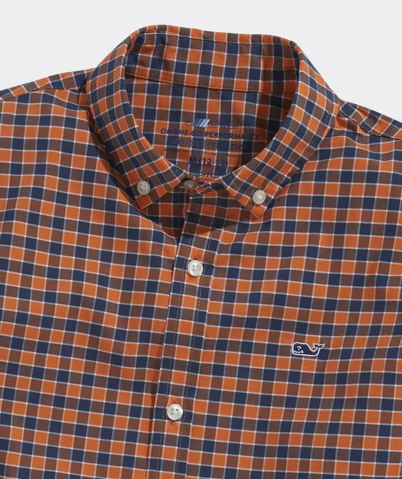 Vineyard Vines Boys' Stretch Flannel Tartan Shirt Charleston Green Hot
