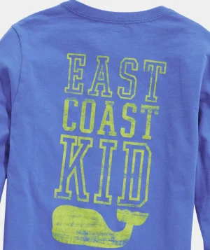 Vineyard Vines Boys' Sunset Pier Bernese Mountain Dog Long-Sleeve Pocket Tee Blue Blazer Best Sale