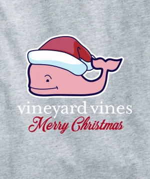 Vineyard Vines Boys' Watercolor Santa Whale Short-Sleeve Pocket Tee White Cap Cheap