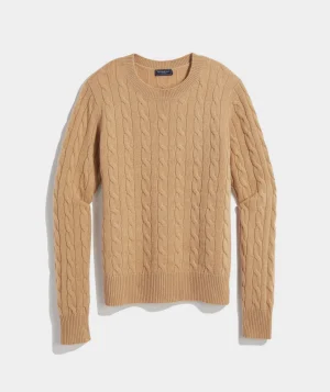 Vineyard Vines Cashmere Classic Cable Crewneck Sweater Turf Green Outlet