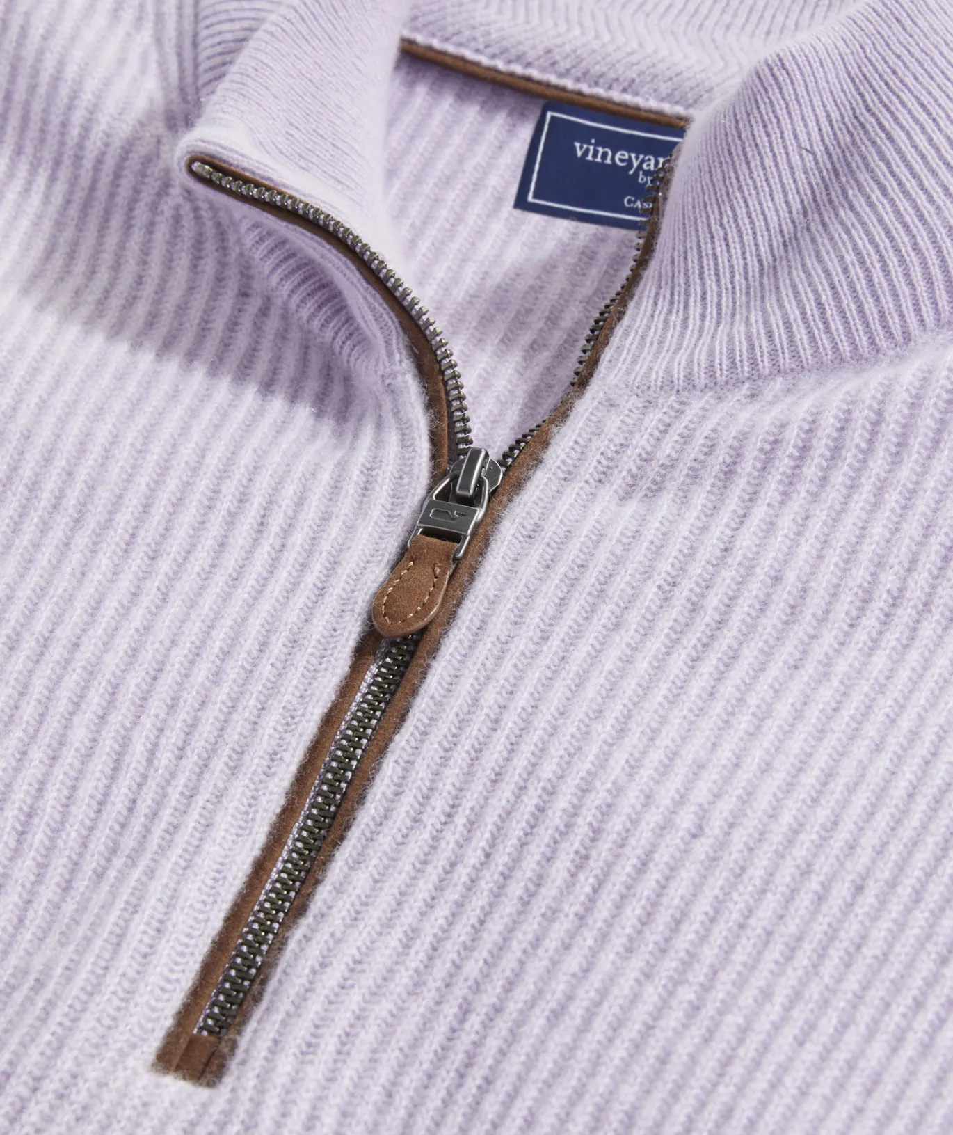 Vineyard Vines Cashmere Fisherman Rib Quarter-Zip Sweater Iris Cheap