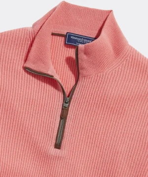 Vineyard Vines Cashmere Fisherman Rib Quarter-Zip Sweater Cayman Sale