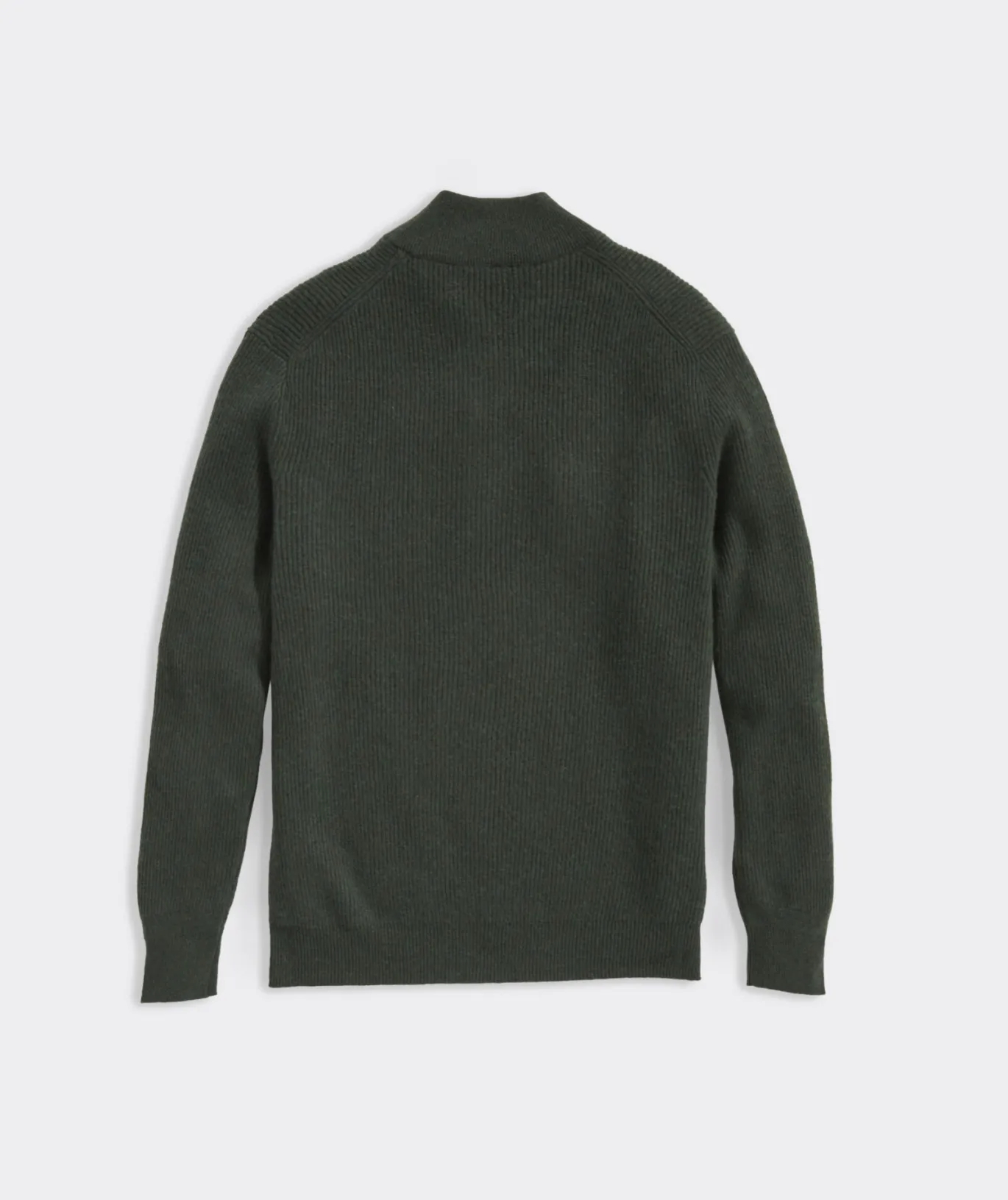 Vineyard Vines Cashmere Fisherman Rib Quarter-Zip Sweater Forest Olive Flash Sale