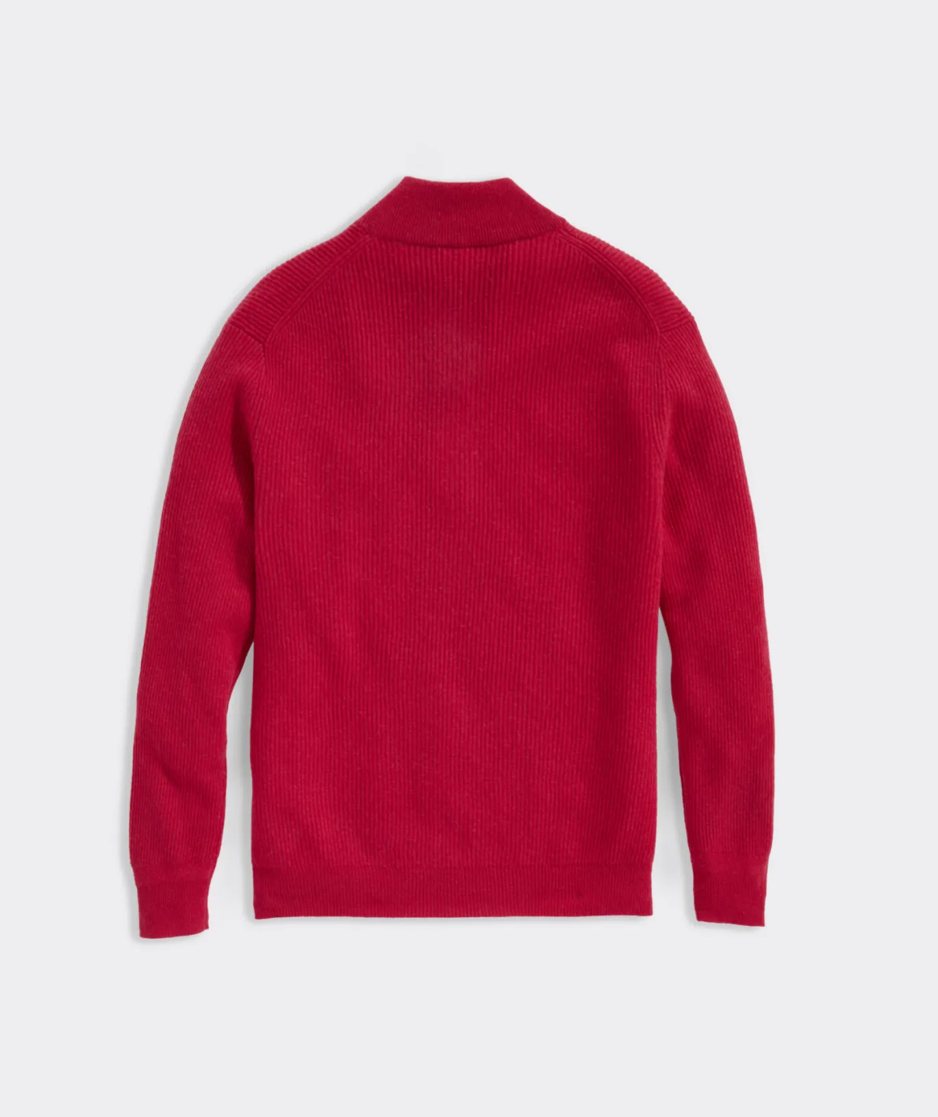 Vineyard Vines Cashmere Fisherman Rib Quarter-Zip Sweater Rhododendron Clearance