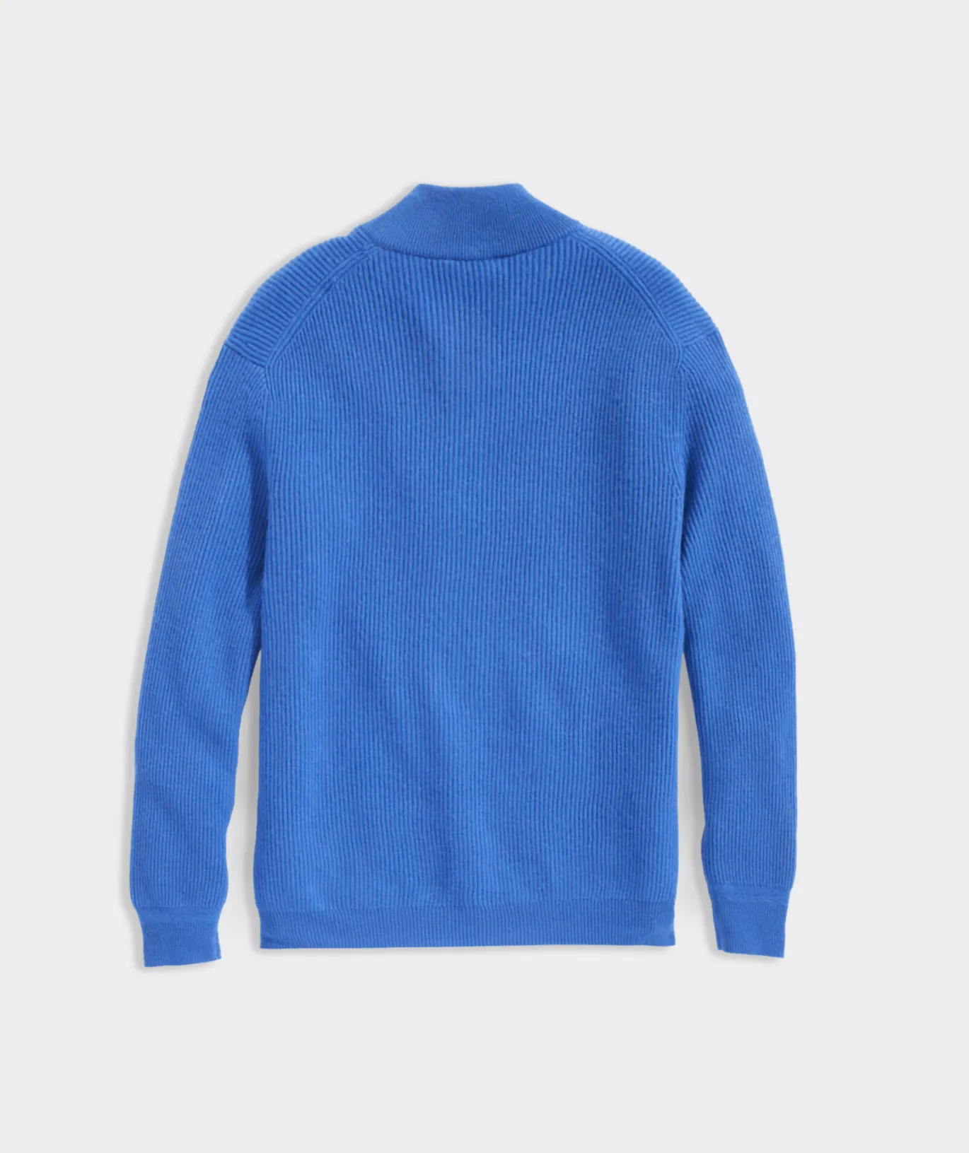 Vineyard Vines Cashmere Fisherman Rib Quarter-Zip Sweater Hull Blue New