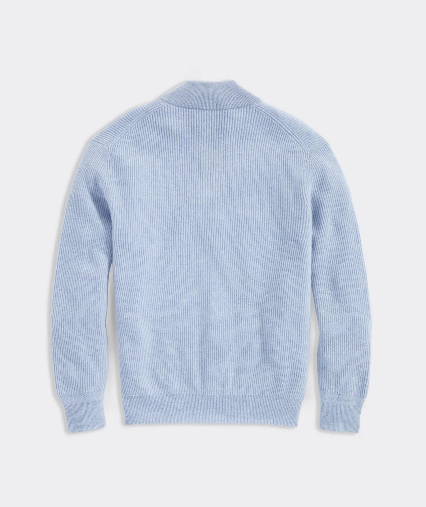 Vineyard Vines Cashmere Fisherman Rib Quarter-Zip Sweater Jake Blue Heather Store