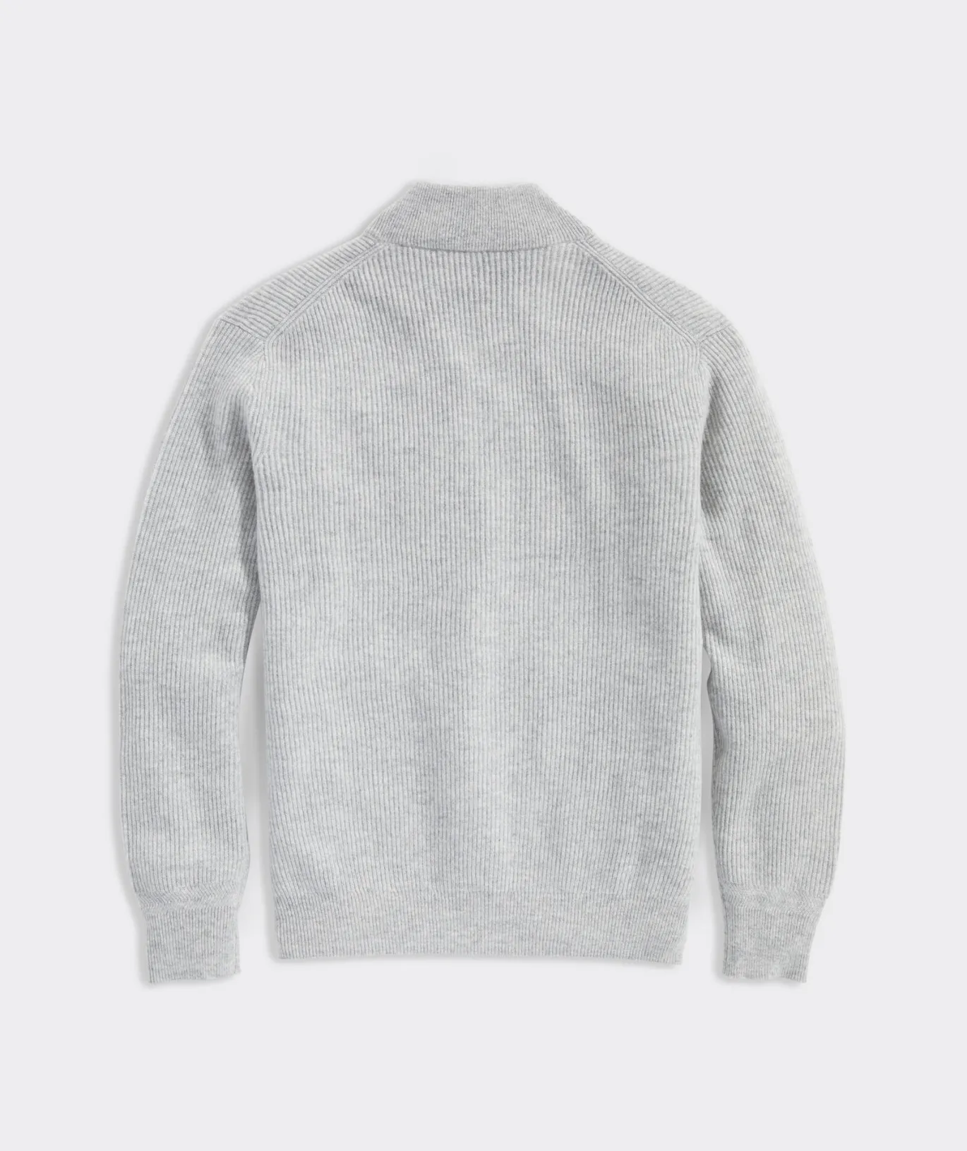 Vineyard Vines Cashmere Fisherman Rib Quarter-Zip Sweater Light Gray Heather Outlet