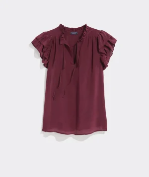 Vineyard Vines Cinched Puff-Sleeve Top Toile - Rum Runner Outlet