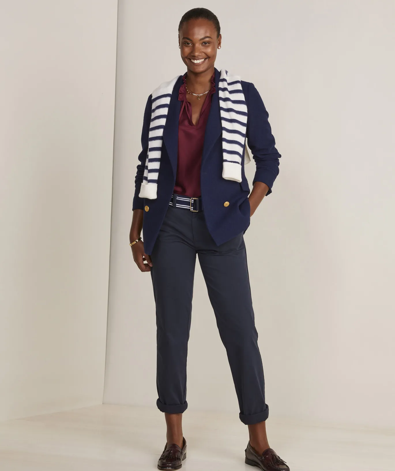 Vineyard Vines Cinched Puff-Sleeve Top Toile - Rum Runner Outlet