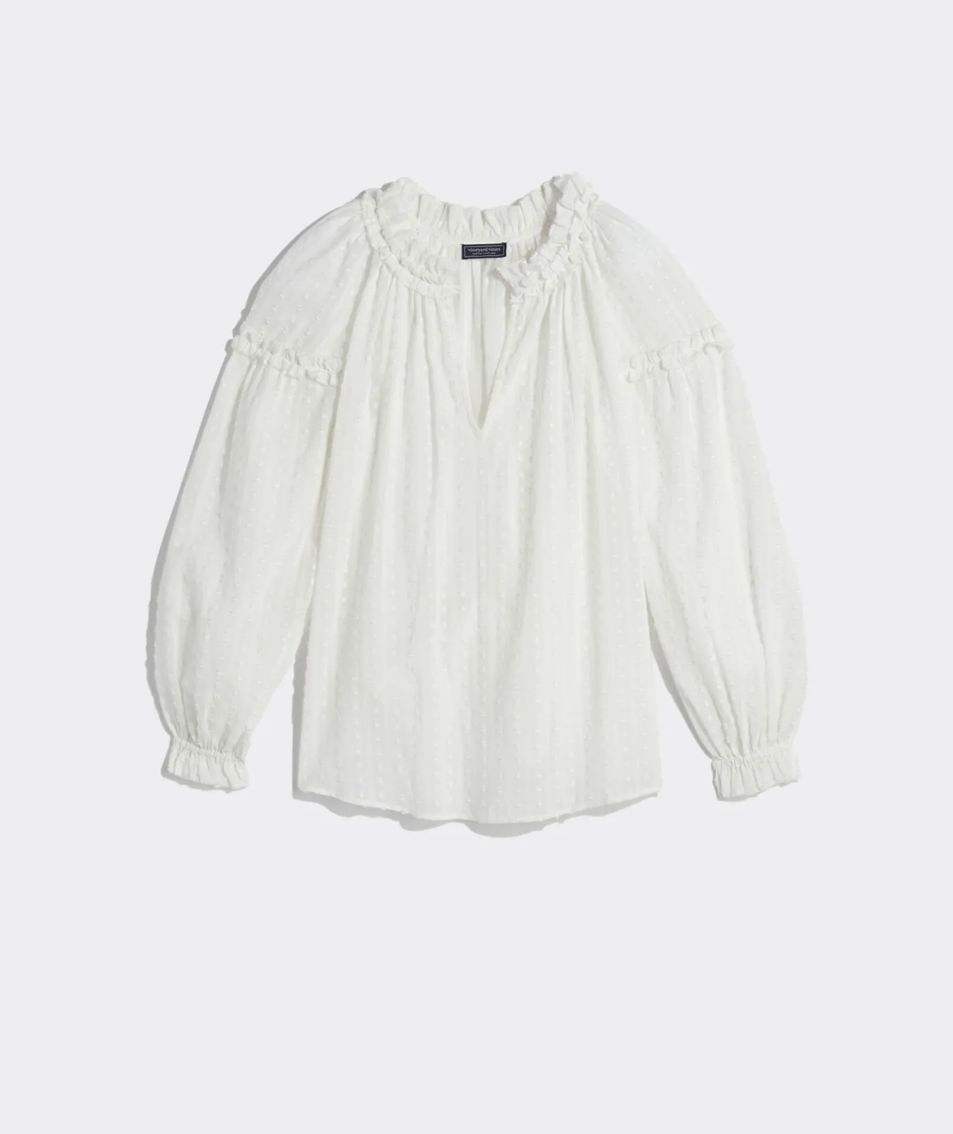 Vineyard Vines Clip Dot Ruffle Popover Jet Black Cheap