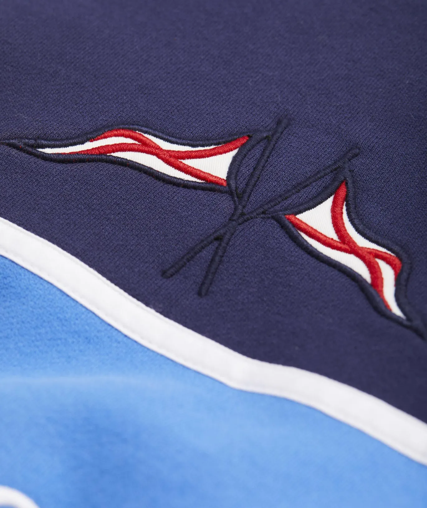Vineyard Vines Colorblock Clean Fleece Crewneck Nautical Navy Hot