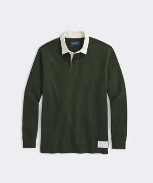 Vineyard Vines Cotton Rugby Shirt Forest Olive New