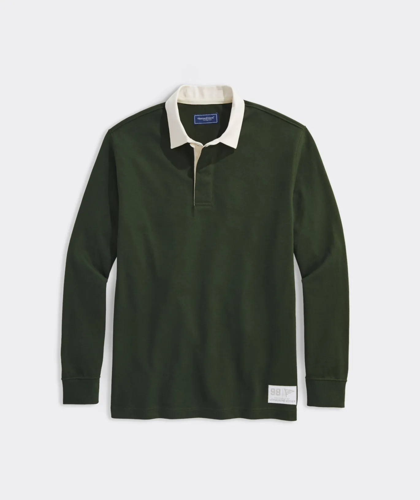 Vineyard Vines Cotton Rugby Shirt Forest Olive New