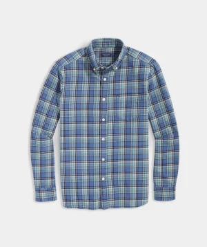 Vineyard Vines Cotton Twill Plaid Shirt Blue Moon Sale