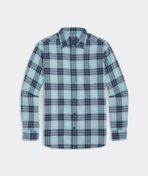 Vineyard Vines Cotton Twill Plaid Shirt Nautical Nav Plaid Flash Sale