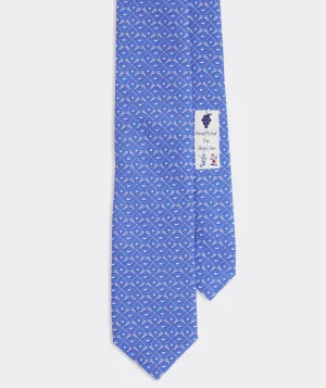 Vineyard Vines Crossed Lacrosse Sticks Printed Tie Hull Blue Best