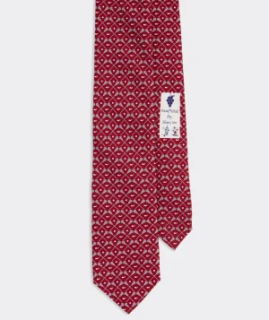 Vineyard Vines Crossed Lacrosse Sticks Printed Tie Lighthouse Red Best