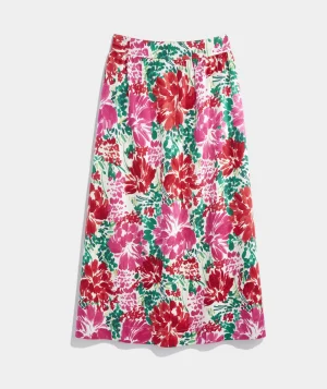 Vineyard Vines Faille Midi Skirt Brush Floral - Marsh Outlet