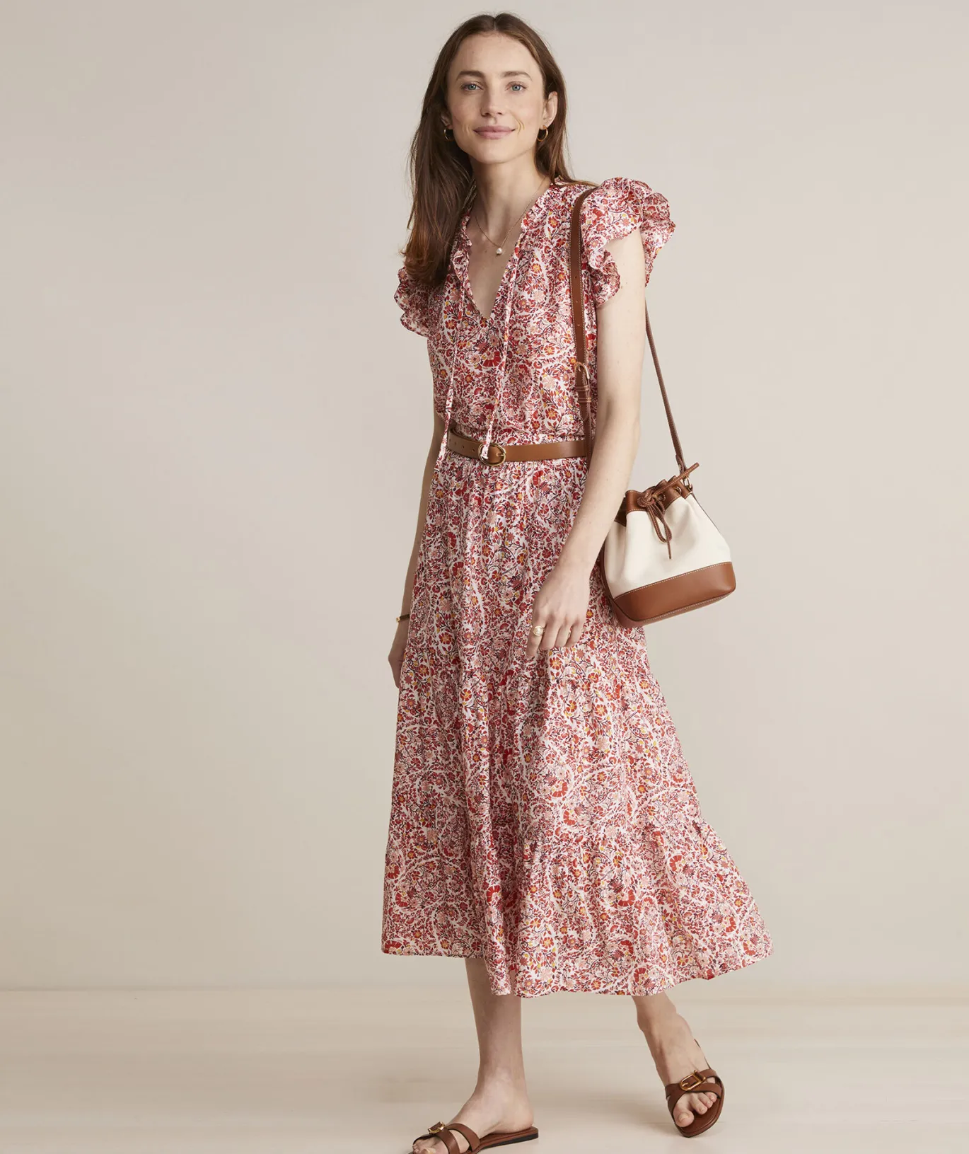 Vineyard Vines Fenwick Paisley Cotton Silk Maxi Paisley -Marshmallow Best Sale