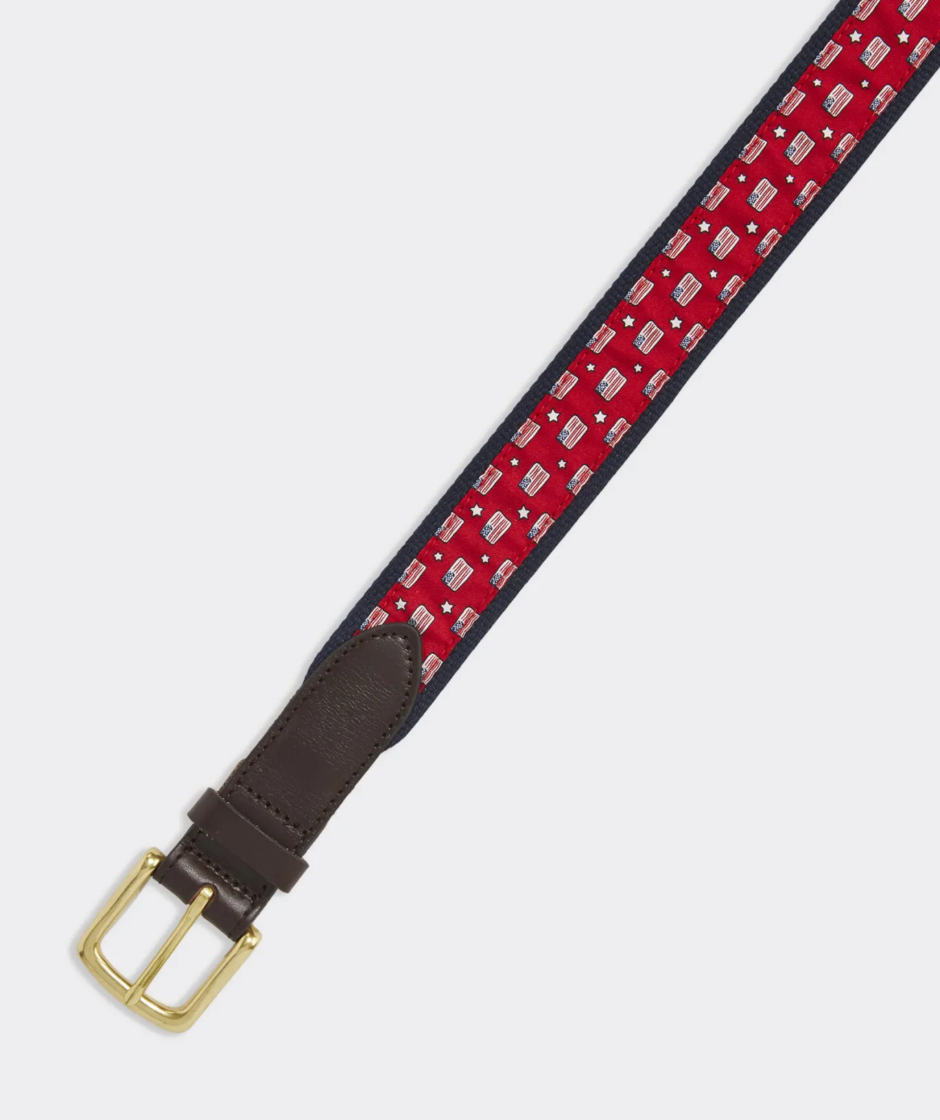 Vineyard Vines Flag & Stars Canvas Club Belt Lighthouse Red Best Sale