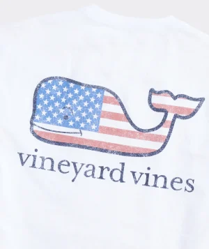 Vineyard Vines Flag Whale Short Sleeve Pocket Tee White Cap Online