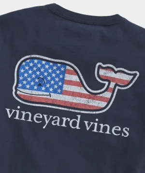 Vineyard Vines Flag Whale Short Sleeve Pocket Tee Vineyard Navy Discount