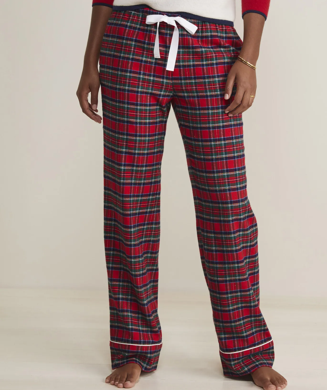 Vineyard Vines Flannel Pajama Set Plaid- Marshmallow Cheap