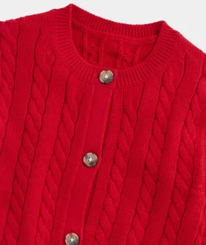 Vineyard Vines Girls' Classic Cable Cardigan Flamingo Shop