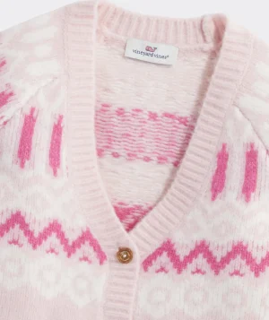 Vineyard Vines Girls' Fair Isle Crewneck Sweater Aqua Ocean Cheap