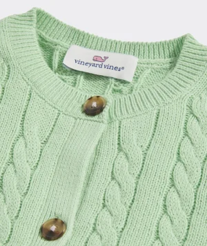 Vineyard Vines Girls' Family Fair Isle Cardigan Sweater Strawberry Cream Hot