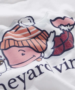 Vineyard Vines Girls' Flip Sequin Shamrock Short-Sleeve Tee Mint Sprig Store