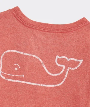Vineyard Vines Girls' Foil Skating Whale Long-Sleeve Pocket Tee Sweet Taffy Clearance