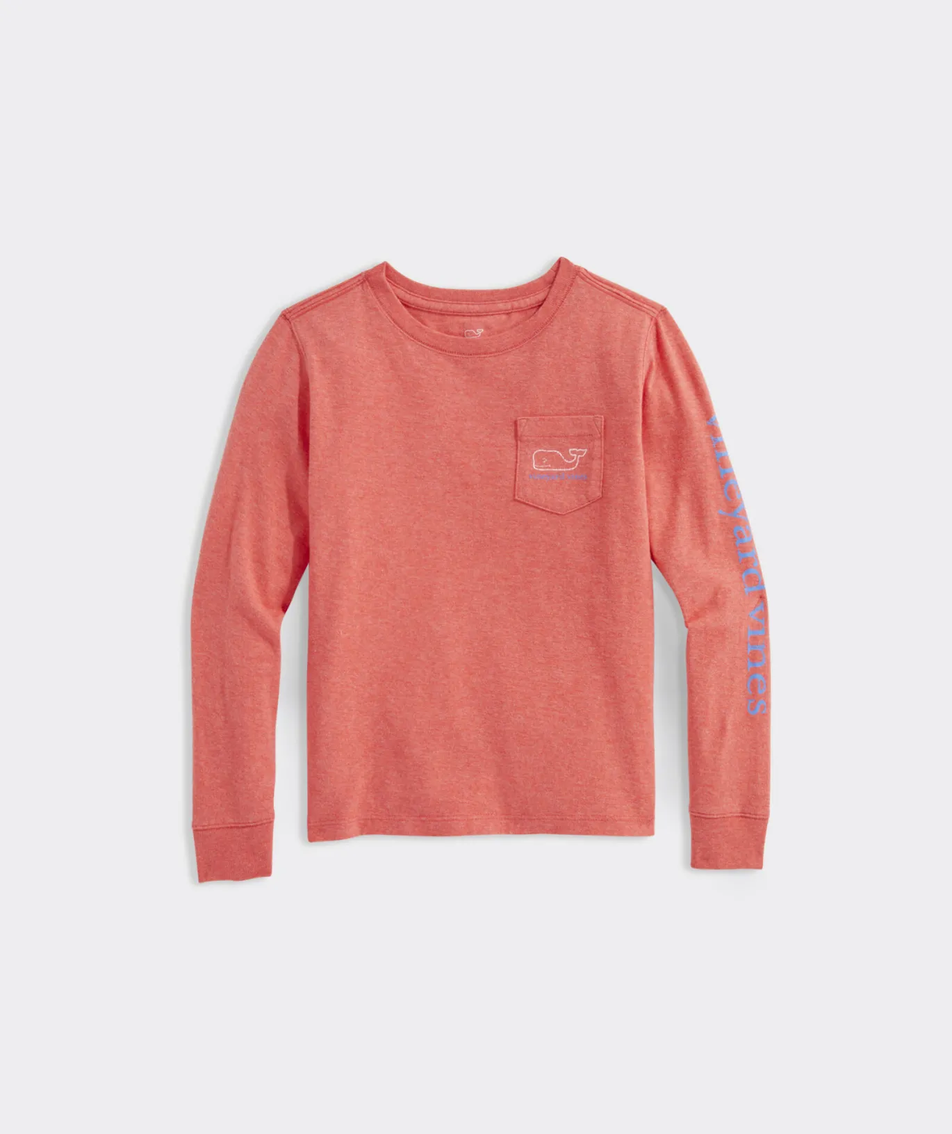 Vineyard Vines Girls' Foil Skating Whale Long-Sleeve Pocket Tee Sweet Taffy Clearance